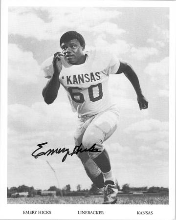 Emery Hicks Signed Autographed Glossy 8x10 Photo Kansas Jayhawks (SA COA)