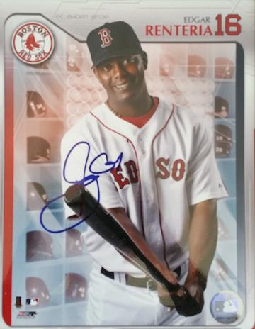 Edgar Renteria Signed Autographed Glossy 8x10 Photo Boston Red Sox (SA COA)
