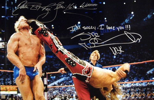 Ric Flair & Shawn Michaels Signed Autographed Glossy 20x30 Photo (ASI COA)