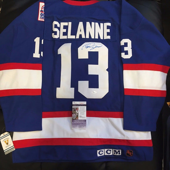 Teemu Selanne Signed Autographed Winnipeg Jets Hockey Jersey (JSA COA)