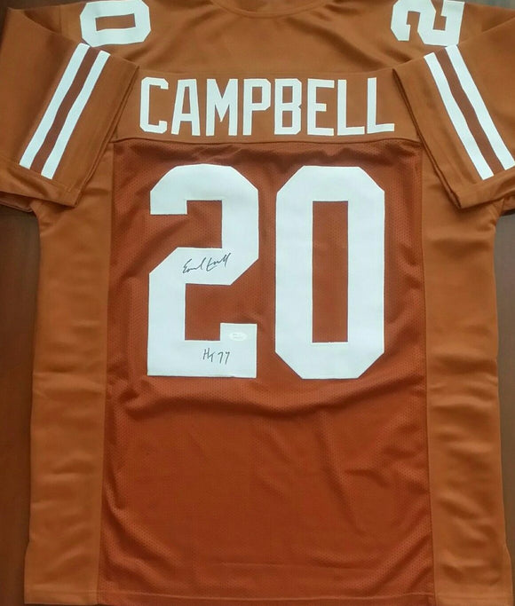 Earl Campbell Signed Autographed Texas Longhorns Football Jersey (JSA COA)