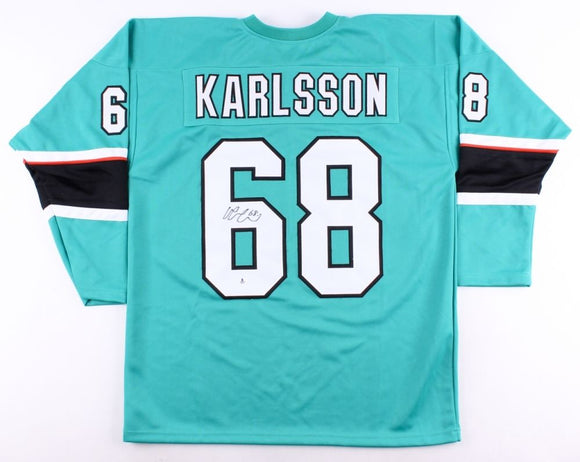 Melker Karlsson Signed Autographed San Jose Sharks Hockey Jersey (Beckett COA)