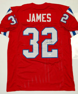 Craig James Signed Autographed New England Patriots Football Jersey (JSA COA)