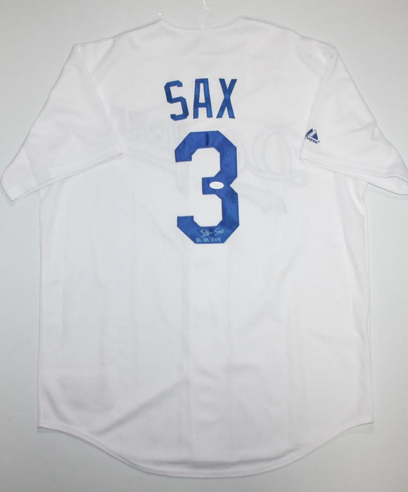 Steve Sax Signed Autographed Los Angeles Dodgers Baseball Jersey (JSA COA)