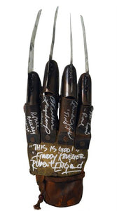 Robert Englund, Heather Langenkamp, Ronee Blakley, Amanda Wyss & Nick Corri Signed Autographed "Nightmare on Elm Street" Freddy Krueger Metal Glove (ASI COA)