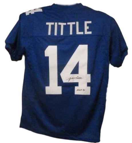Y.A. Tittle Signed Autographed New York Giants Football Jersey (JSA COA)
