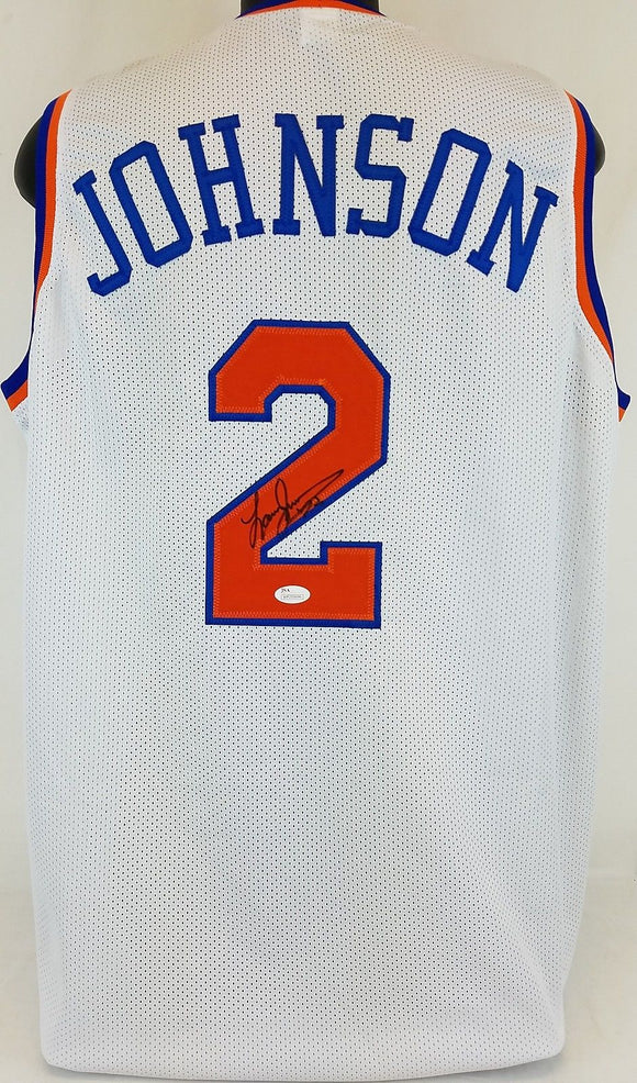Larry Johnson Signed Autographed New York Knicks Basketball Jersey (JSA COA)