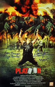 Charlie Sheen & Tom Berenger Signed Autographed "Platoon" 11x17 Movie Poster (ASI COA)