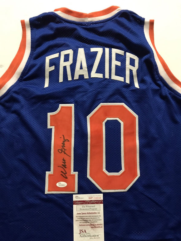 Walt Frazier Signed Autographed New York Knicks Basketball Jersey (JSA COA)