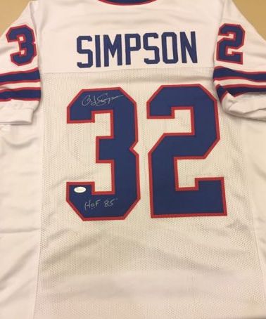 O.J. Simpson Signed Autographed Buffalo Bills Football Jersey (JSA COA)