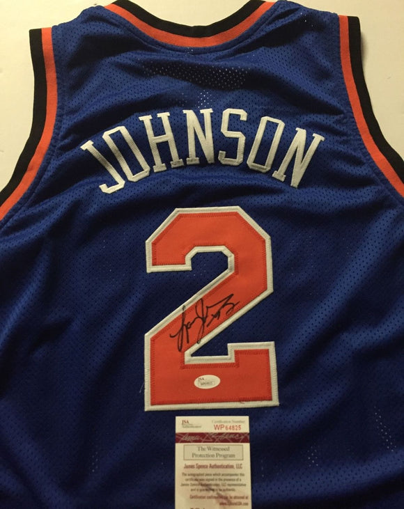 Larry Johnson Signed Autographed New York Knicks Basketball Jersey (JSA COA)