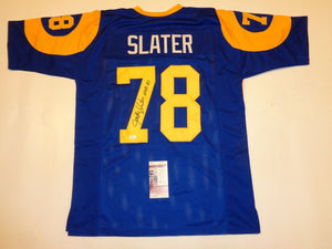 Jackie Slater Signed Autographed Los Angeles Rams Football Jersey (JSA COA)