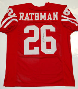 Tom Rathman Signed Autographed Nebraska Cornhuskers Football Jersey (JSA COA)