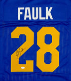 Marshall Faulk Signed Autographed St. Louis Rams Football Jersey (JSA COA)