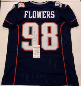 Trey Flowers Signed Autographed New England Patriots Football Jersey (JSA COA)