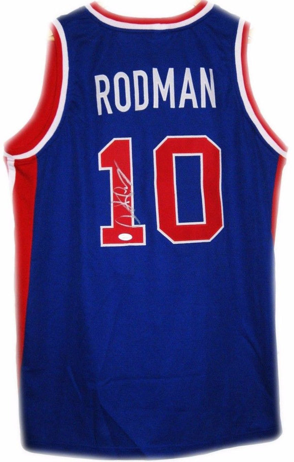 Dennis Rodman Signed Autographed Detroit Pistons Basketball Jersey (JSA COA)