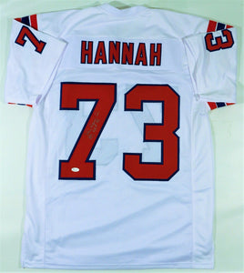 John Hannah Signed Autographed New England Patriots Football Jersey (JSA COA)