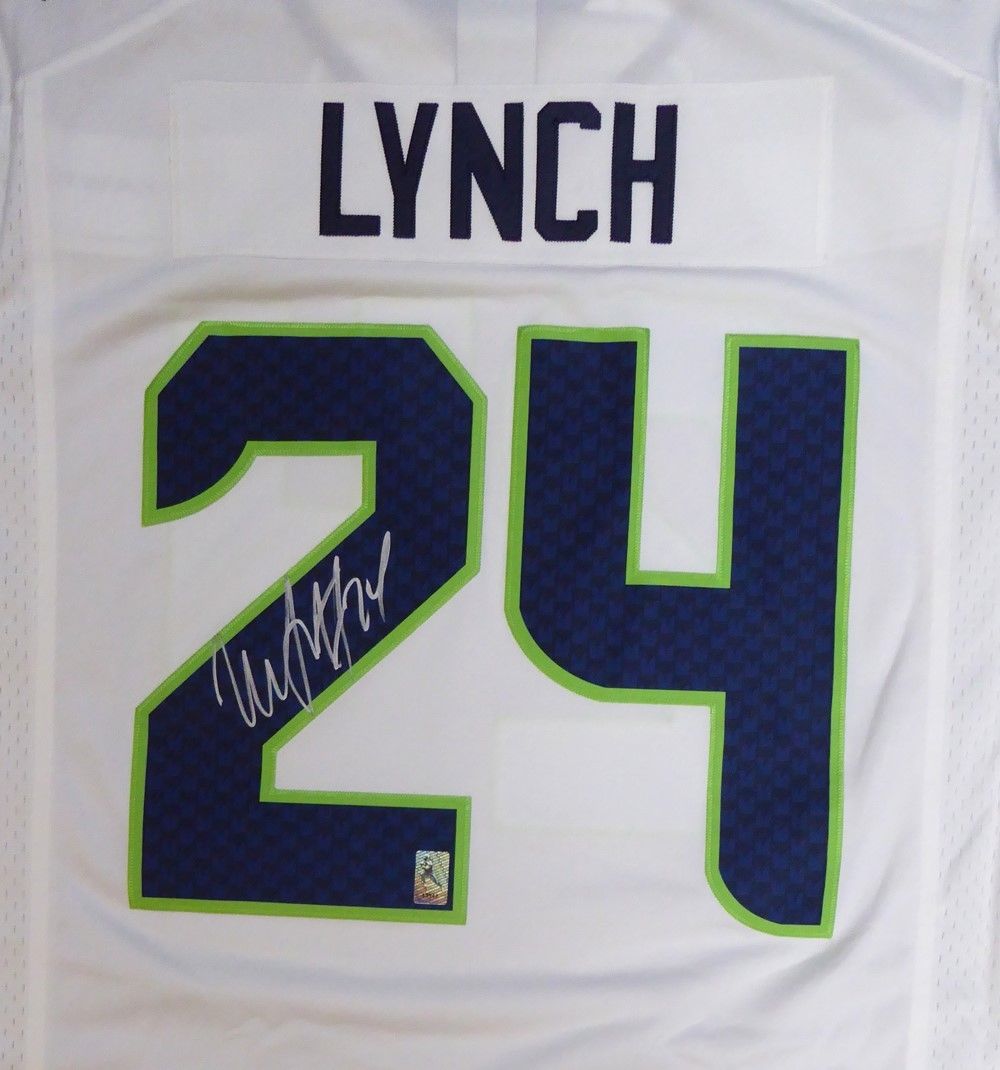 Marshawn Lynch Signed Autographed Seattle Seahawks Football Jersey Ma Sterling Autographs