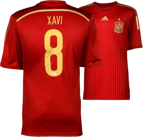 Xavi Hernandez Signed Autographed Spain Soccer Jersey (Fanatics COA)