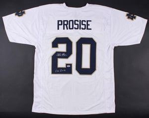 C.J. Prosise Signed Autographed Notre Dame Fighting Irish Football Jersey (PSA/DNA COA)