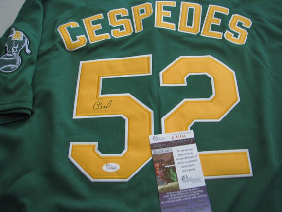 Yoenis Cespedes Signed Autographed Oakland Athletics Baseball Jersey (JSA COA)