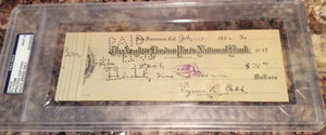 Ty Cobb Signed Autographed Vintage Personal Check (PSA/DNA Slabbed)