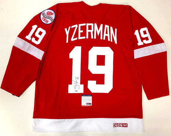 Steve Yzerman Signed Autographed Detroit Red Wings Hockey Jersey (PSA/DNA COA)