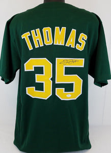 Frank Thomas Signed Autographed Oakland Athletics Baseball Jersey (JSA COA)
