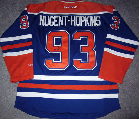 Ryan Nugent-Hopkins Signed Autographed Edmonton Oilers Hockey Jersey (Beckett COA)