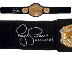 Royce Gracie Signed Autographed UFC Replica Heavyweight Championship Belt (ASI COA)