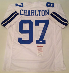 Taco Charlton Signed Autographed Dallas Cowboys Football Jersey (JSA COA)