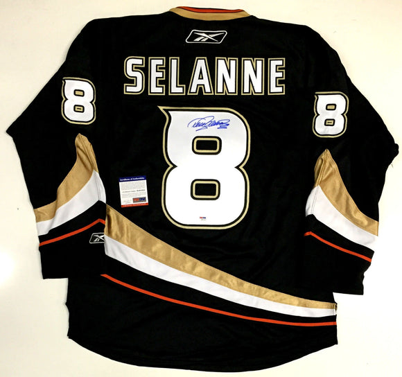 Teemu Selanne Signed Autographed Anaheim Ducks Hockey Jersey (PSA/DNA COA)