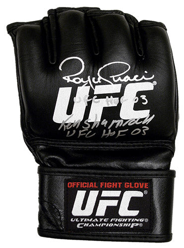 Royce Gracie & Ken Shamrock Signed Autographed UFC Official Fight Glove (ASI COA)