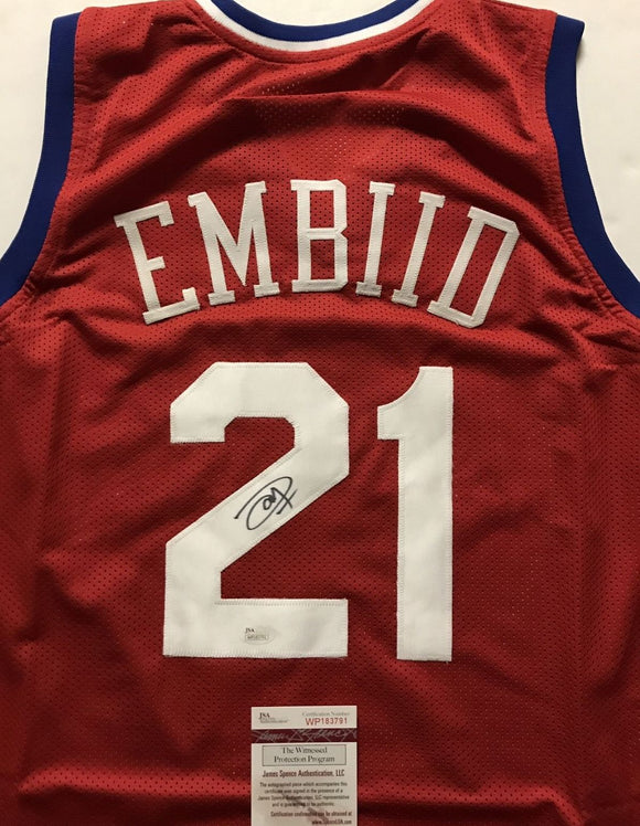 Joel Embiid Signed Autographed Philadelphia 76ers Basketball Jersey (JSA COA)