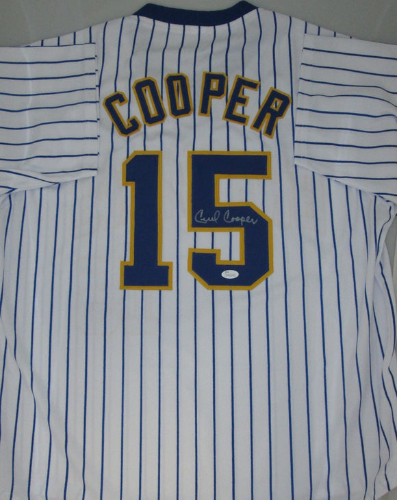 Cecil Cooper Signed Autographed Milwaukee Brewers Baseball Jersey (JSA COA)