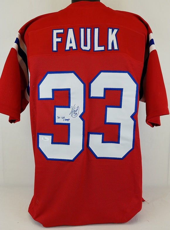 Kevin Faulk Signed Autographed New England Patriots Football Jersey (JSA COA)