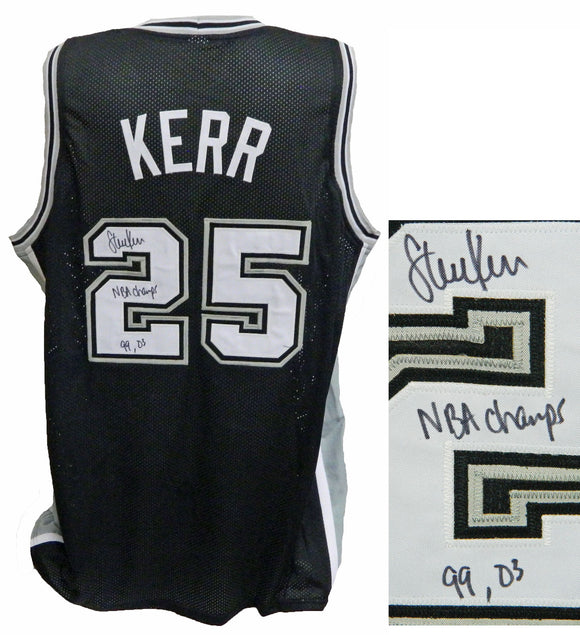 Steve Kerr Signed Autographed San Antonio Spurs Basketball Jersey (Schwartz COA)