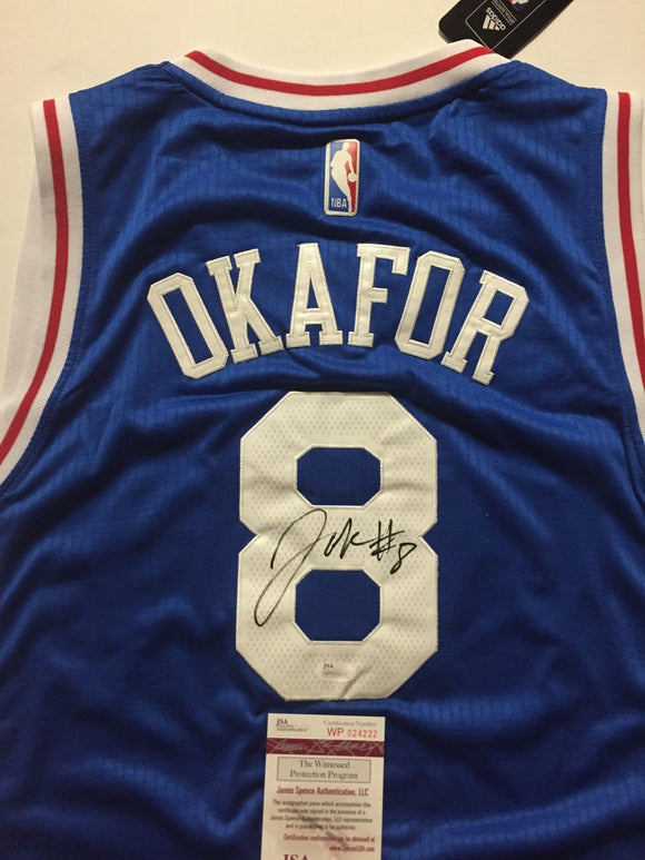 Jahlil Okafor Signed Autographed Philadelphia 76ers Basketball Jersey (JSA COA)