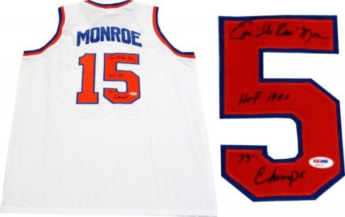 Earl Monroe Signed Autographed New York Knicks Basketball Jersey (PSA/DNA COA)