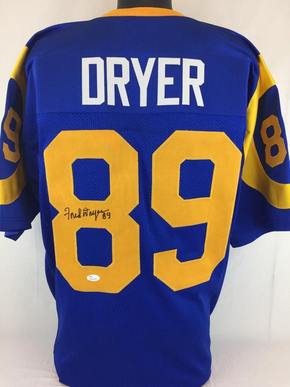 Fred Dryer Signed Autographed Los Angeles Rams Football Jersey (JSA COA)