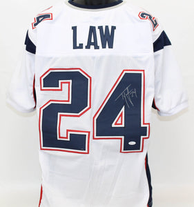 Ty Law Signed Autographed New England Patriots Football Jersey (JSA COA)