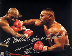 Mike Tyson Signed Autographed "The Baddest Man On The Planet" Glossy 16x20 Photo vs. Evander Holyfield (ASI COA)