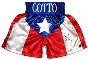 Miguel Cotto Signed Autographed Puerto Rico Boxing Trunks (ASI COA)