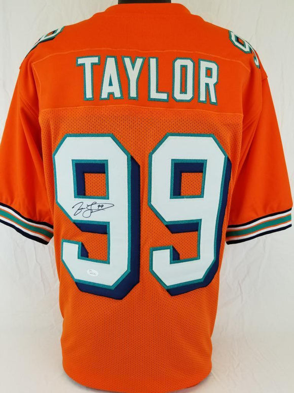 Jason Taylor Signed Autographed Miami Dolphins Football Jersey (JSA COA)