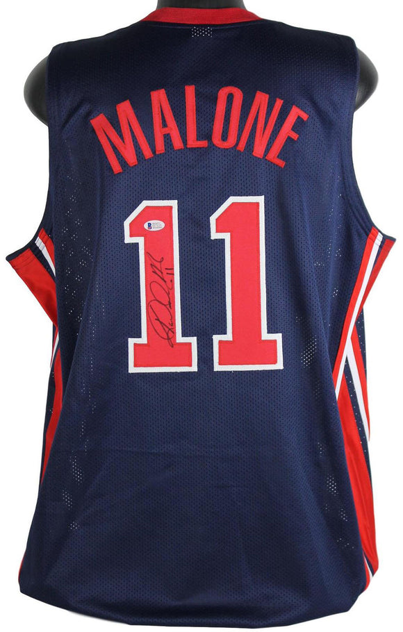 Karl Malone Signed Autographed USA Dream Team Basketball Jersey (Beckett COA)