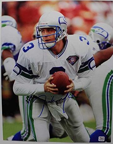 Rick Mirer Signed Autographed Glossy 11x14 Photo Seattle Seahawks (AutographReference COA)