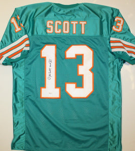 Jake Scott Signed Autographed Miami Dolphins Football Jersey (JSA COA)