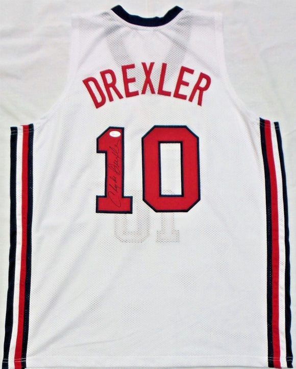 Clyde Drexler Signed Autographed USA Dream Team Basketball Jersey (JSA COA)