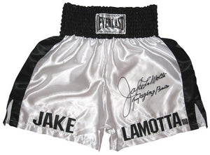 Jake LaMotta Signed Autographed "Raging Bull" Boxing Trunks (ASI COA)