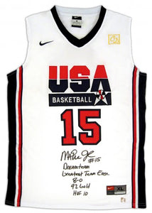 Magic Johnson Signed Autographed USA Dream Team Stat Basketball Jersey (ASI COA)